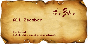 Ali Zsombor névjegykártya