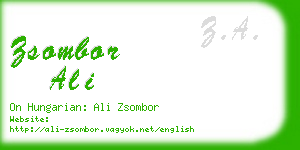 zsombor ali business card